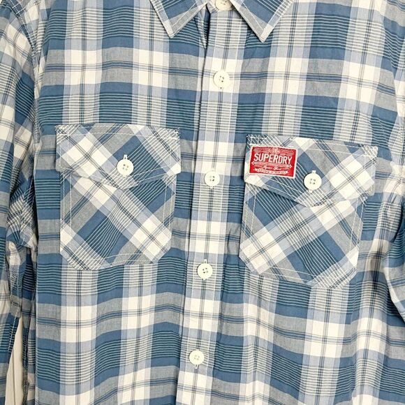 Superdry NWT Western Cowboy Country Farmer Cotton Check Collared Button Shirt - Picture 6 of 16
